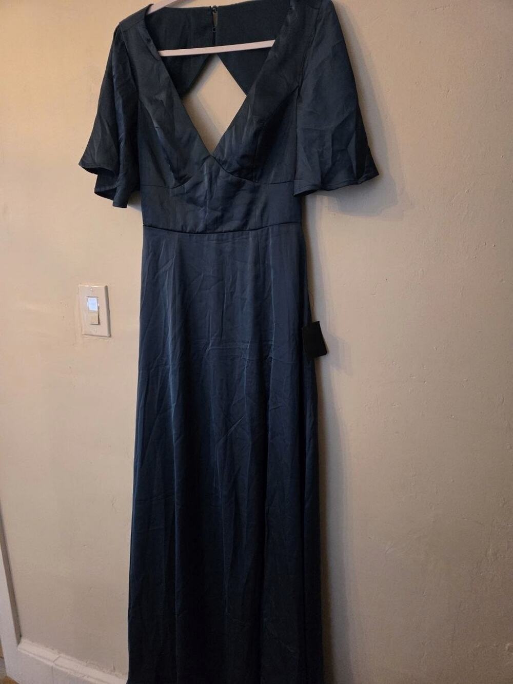 Lulu's Dress M Dark Green Flawed Resale Authentic